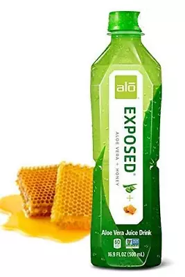 ALO Exposed Aloe Vera Juice Drink Aloe Vera + Honey 16.9 Ounce Pack Of 12 • £35.87