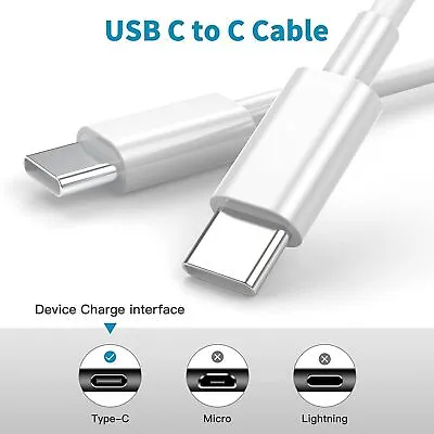 $5.99 • Buy 6FT USB Type C To USB-C Cable Charge PD Quick Charging Data Power For Samsung