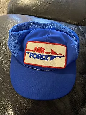 Vintage Air Force Hat. Blue Snapback Trucker Cap. United States Military USA • $10