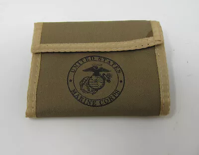 Vintage Bifold Wallet Rainbow Of California 11DCID MC Tan USA USMC Logo • $26.49