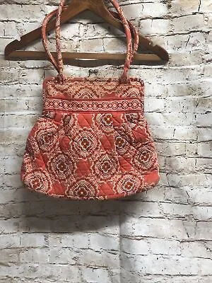 VERA BRADLEY Paprika Orange Kiss Lock Shoulder Bag Purse Satchel Orange • $20.05