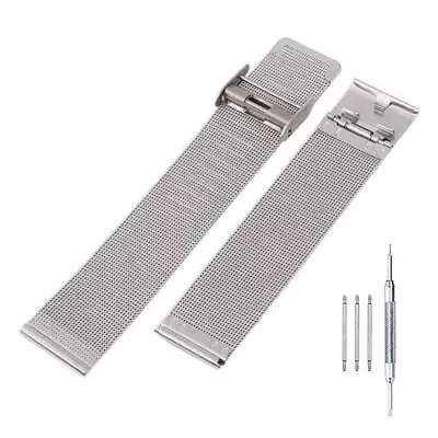 14mm-22mm Stainless Steel Metal Strap Watch Band Thin Mesh Belt Men Women W Tool • $8.82