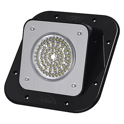 $44.99 • Buy RV LED Porch Flood Light Rectangle Clear Lens Camper RV Trailer Black Exterior