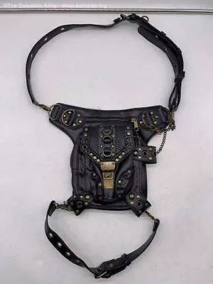 Women's Steampunk Studded Leather Fanny Pack Leg Bag W/ Adjustable Straps & Belt • $9.99