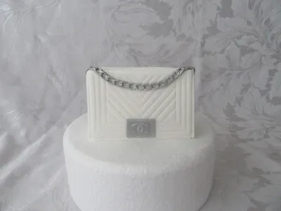 Edible Handmade Fondant Handbag Cake Topper Sugar Paste Decoration (White) • £17.99