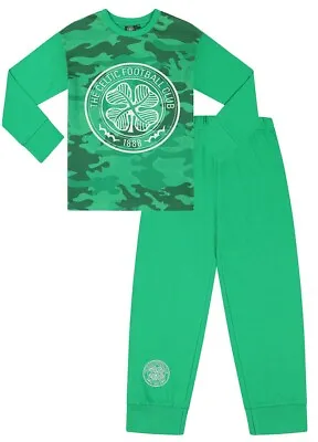 Boys Celtic FC Green Camouflage Long Pyjamas • £9.99
