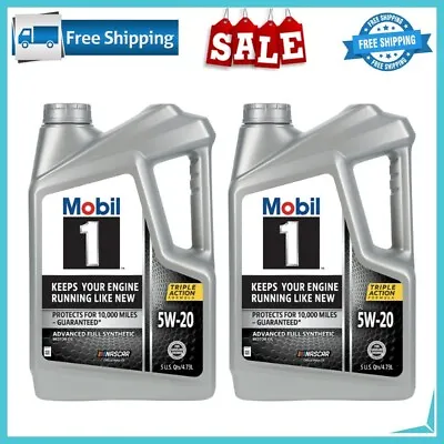 Mobil 1 Advanced Full Synthetic Motor Oil 5W-20 5 Quart 2 Packs • $50.48