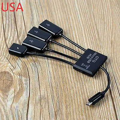 Dual Micro USB Host OTG Hub Adapter Cable For Samsung Galaxy S3 S4 S5 Note 2 3 4 • $8.30