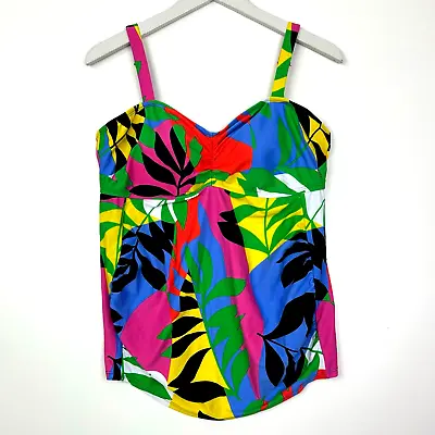 Beach Bump Maternity Floral Tankini Bathing Suit Top Multi Color Size Large • $15.40