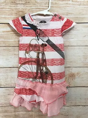 Mini Shatsu Girl’s Dress Boutique Tulle Ruffle 18 Months Bicycle Cap Sleeves • $13.99