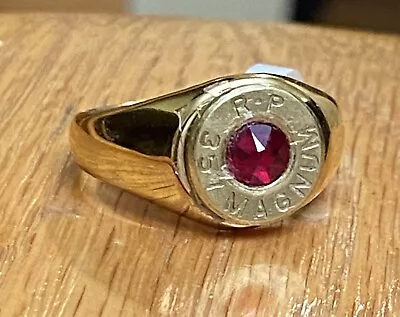 Remington 357 Magnum Brass Bullet Casing Women’s Gold  Ring Size 9 • $19.99