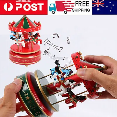 Carousel Music Box Rotating Windup Vintage Children Birthday Christmas Gifts AU • $22.66