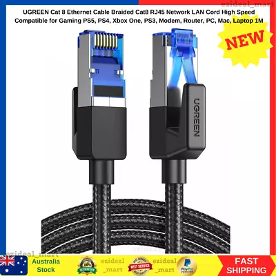 UGREEN Cat-8 Ethernet Cable Braided Cat8 RJ45 Network LAN | NEW AU • $16.49