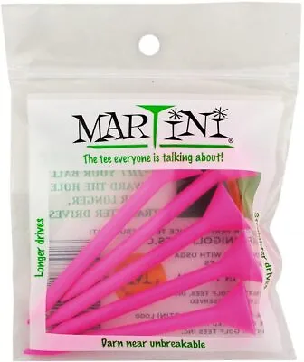 NEW 5 Martini 3 1/4  Golf Tees / Mixed Colors Nearly Unbreakable / Free Shipping • $9.99