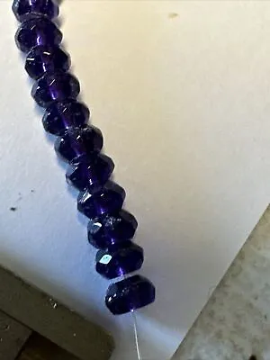 $1.25 • Buy 6x4mm Purple Crystal Glass Faceted Loose Spacer Beads 100 Beads