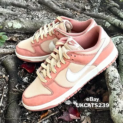 Nike Dunk Low Retro PRM Shoes Red Stardust Pink White Tan FB8895 601 Multi Size • $99.65