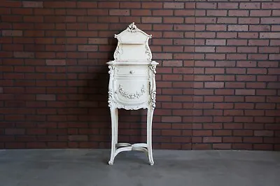 Antique French Rococo Marble Top Nightstand ~  Louis XV Bedside Table • $2495