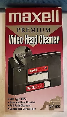 Maxell VCR Premium Wet Type Video Head Cleaner VP-200 VHS • $5.59