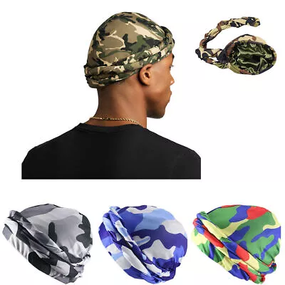 Muslim Durag Turban Camouflage Head Wrap Men Head Scarf Hijab Hat Cap • $7.99