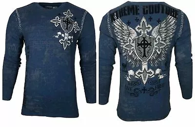 Xtreme Couture By Affliction Men's Thermal Shirt Pro Faith Biker • $24.95