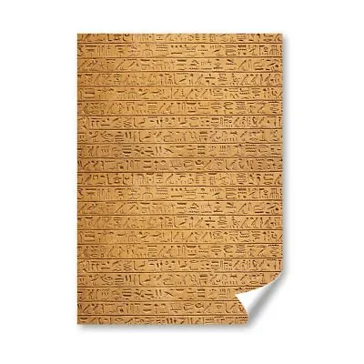 A5 - Egyptian Hieroglyphics Stone Wall Print 14.8x21cm 280gsm #16104 • £3.99