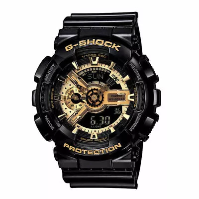 Casio G-SHOCK GA110GB-1 Men's Black Gold Resin Analog-Digi Watch Read • $54.59