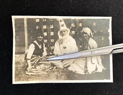 Antique 1917 People In Halloween Costumes Clown Jester Gypsy Original Photo • $15