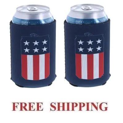 MILLER LITE 2 MURICA 16oz BEER CAN COOLERS KOOZIE COOLIE PINT HUGGIE POUNDER NEW • $14.97