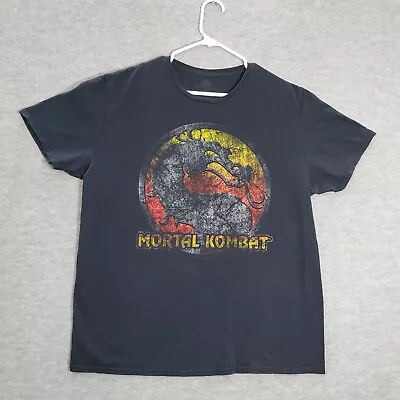 Mortal Kombat Men Shirt XL Black Logo Graphic Short Sleeve Crew Neck • $10.91