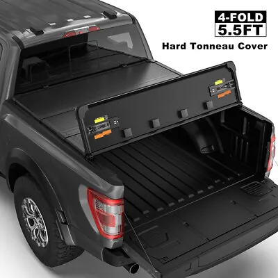 5.5FT Hard Tonneau Cover 4-Fold For 2015-2023 Ford F150 F-150 Truck Bed W/ Lamp • $359