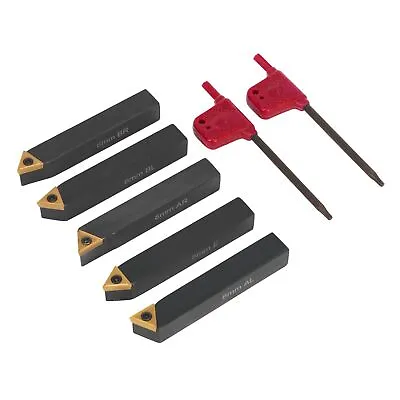 1x 5 Piece Sealey Indexable 8mm Lathe Turning Tool Set - SM3025CS2 • £44.54