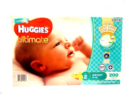 $79.88 • Buy New Range Huggies Ultimate Nappies Infant 200 Disposable  Baby Boy Girl Nappy 