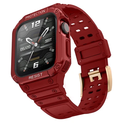 $8.79 • Buy For Apple Watch Series 8/7/6/5/4/3/SE Rugged Case With Band Strap 41mm/44mm/45mm