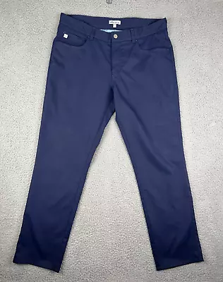 Peter Millar Men's Performance Pants Size 35x30 Navy Blue Golf Trousers Comfort • $37.88