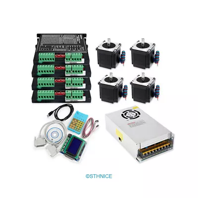 4 Axis DIY CNC Kit Mach3 Professional Control Board Nema23 1.32N.m Stepper Motor • £411.99