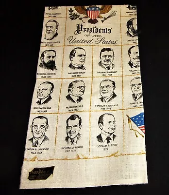 Vintage Linen Towel KAY DEE Design Presidents Through Ford 1974 UNUSED • $14.49