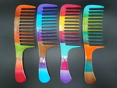 24  Detangling Wide Tooth Long Handl Hair Extension Detangling Dipping Afro Comb • £2.95