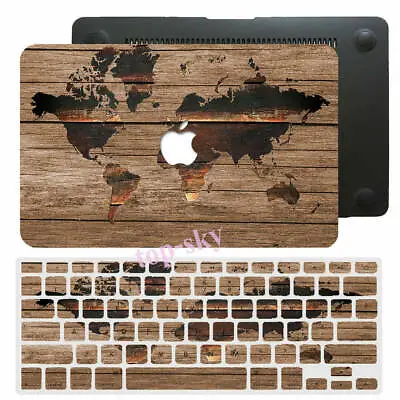 Wood World Map Rubberized Hard Cut Out Case Cover For New Macbook Pro Air M1 M2 • $14.39