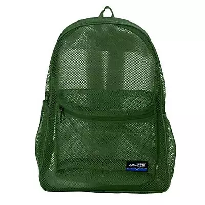 Heavy Duty Mesh Backpack Classic Student Bookbag Durable See Through Netting ... • $41.66