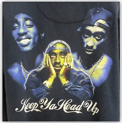 2PAC  Keep Ya Head Up  Picture Graphic Sweat Shirt Blue LRG SM Cotton/Polyester • $19.74