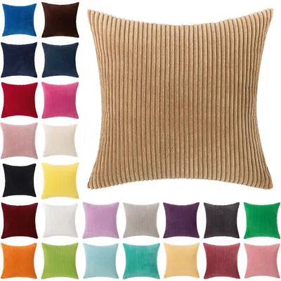 Corduroy Jumbo Cord Plush Plain Soft Cushion Cover Pillow Case 16  18  20  24  • $21.35