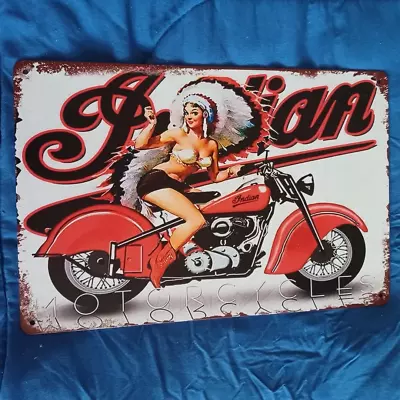 8 X12  Metal Sign Man Cave Garage Bar Gas Station Pinup Indian Motorcycles • $8