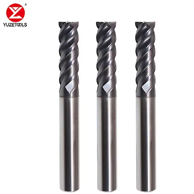 Square End Mills 4 Flute 6mm 8mm 10mm 12mm Shank Carbide Milling Cutter Tools  • $38.06