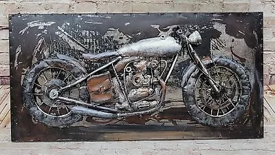 Wall Arts: Motorcycle Metal Wall Art American 3 D Decor For Harley Iron Gift • $104.65