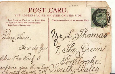 £3.99 • Buy Genealogy Postcard - Thomas - 7 The Green - Pembroke - South Wales - Ref 5440A