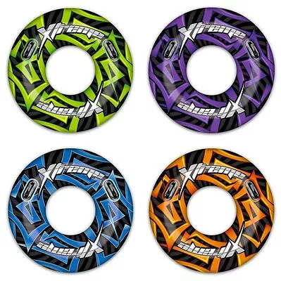 Large 47  Inflatable Turbo Extreme Swim Ring Rubber Tube Beach Lilo Pool Float • £11.99