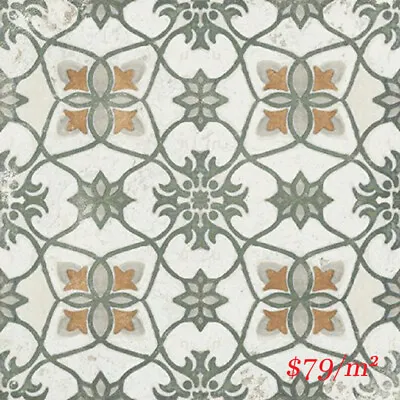 Feature Tiles - VINTAGE DECOR 19 GREEN 200X200MM VINDEC19 MADE IN ITALY • $75