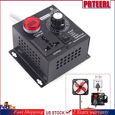 Variable Voltage Regulator AC Speed Adjustable Motor Fan Dimmer Controller 4000W • $18.05