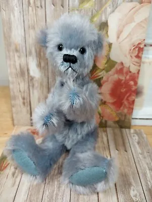 2006 Mo Bear Designs Miniature Blue Mohair Teddy Fully Jointed Suede Paw Pads • $14.99