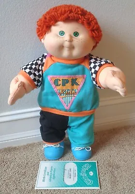 1990 Cabbage Patch Kids Poseable Boy Green Eyes Red Loops Freckles Papers ~hm1 • $89.99